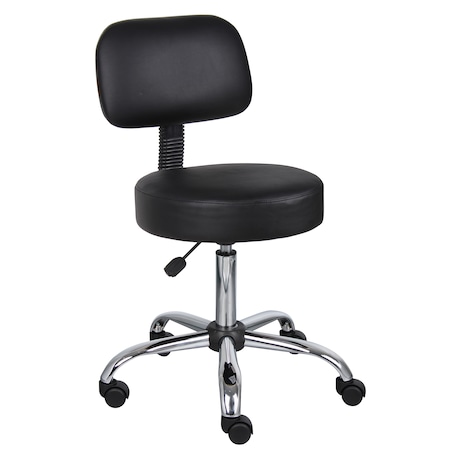 Boss Black Caressoft Medical Stool with Back Cushion B245-BK